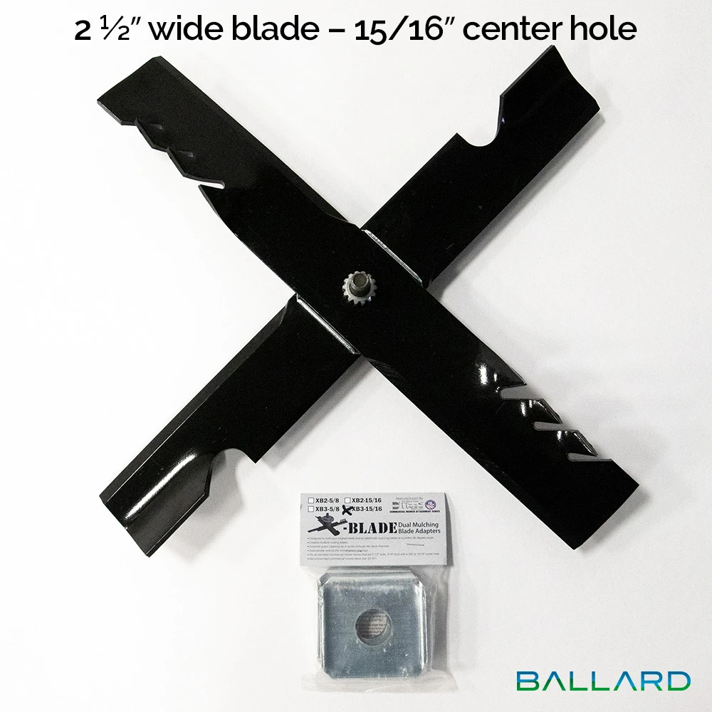 Ballard X-Blade Adapter Kit 2-1/2″W X 15/16 Center Hole 3-PK (1 Mower) #XBE-1 3 Ballard X-Blade Adapter Kit 2-1/2″W X 15/16 Center Hole 3-PK (1 Mower) #XBE-1